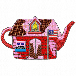 Teapots Embroidery Design 2